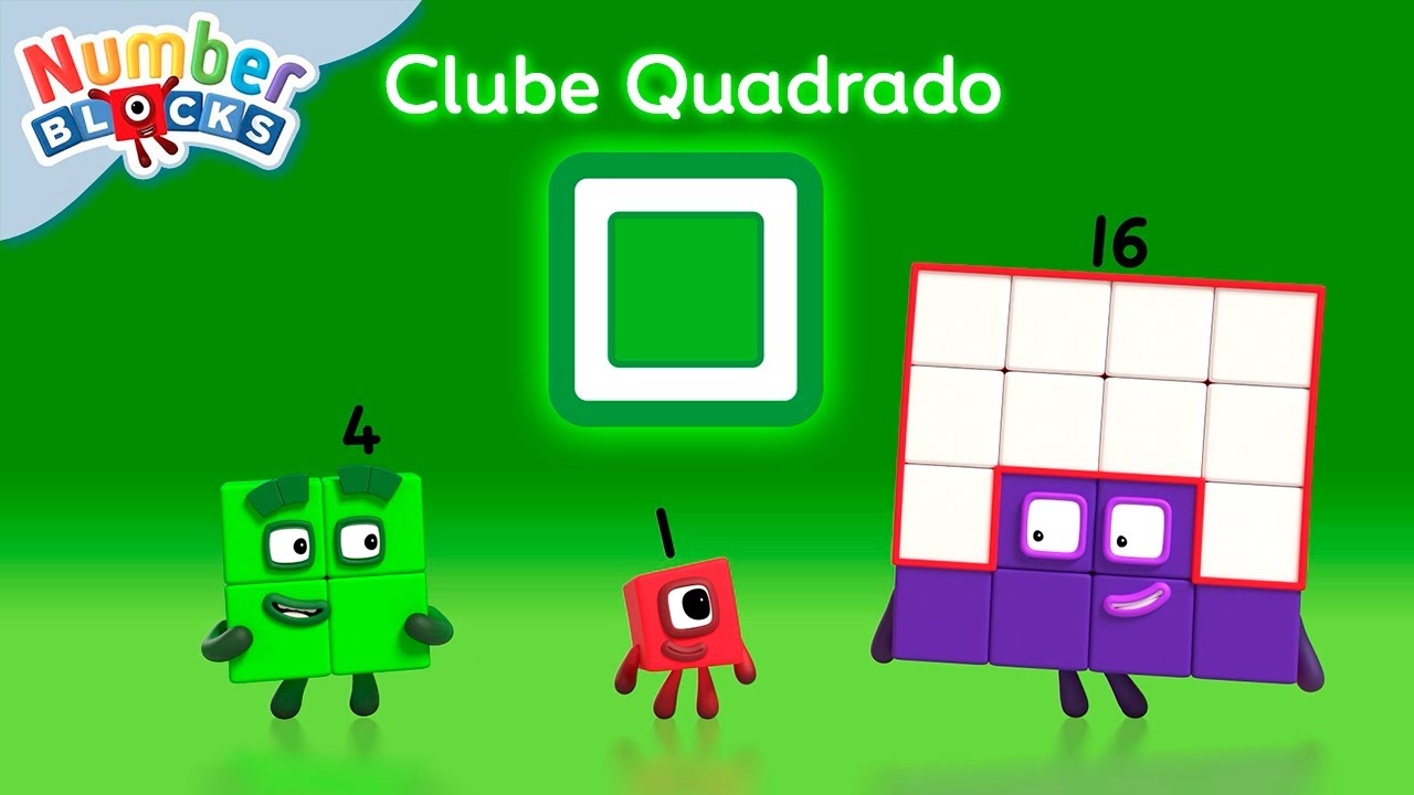 Clube Quadrado 🟩| Desenhos Animados de Matemática para Crianças - 123 | Numberblocks em português