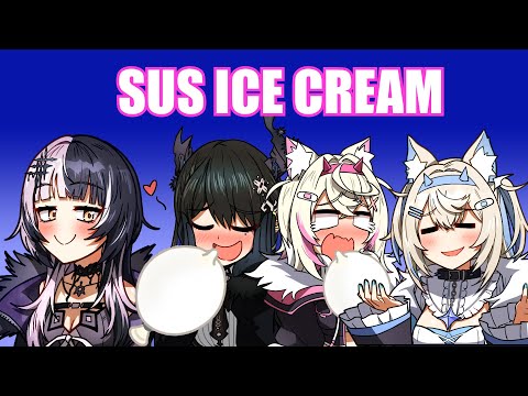 FUWAMOCO, Shiori, and Nerissa Eat Oppai Ice
