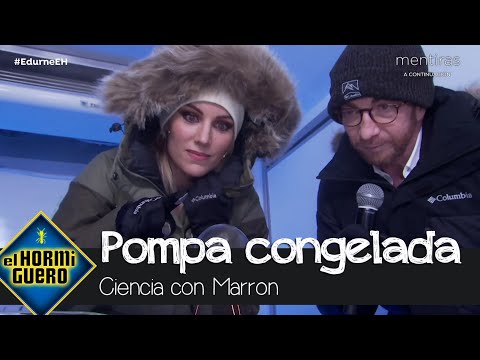 Marron acude al frío extremo para congelar una pompa de jabón - El Hormiguero