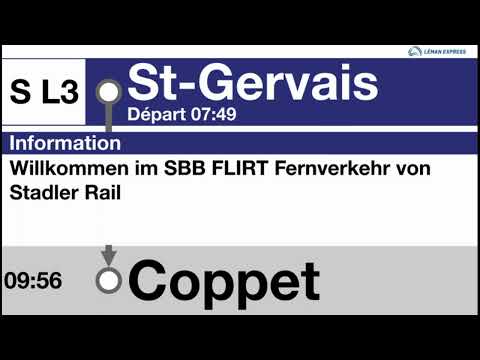 annonce CFF » SL3 Léman Express Bienvenue à St-Gervais en direction de Coppet | SLBahnen