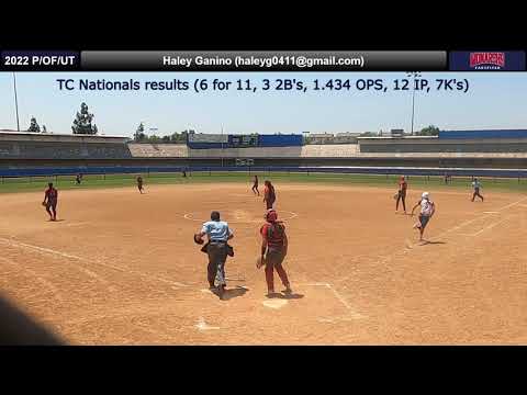 Haley Ganino - 2022 P/OF/UT - TC Nationals Highlights (6 for 11, 3 2B's, 12 IP, 7 K's)