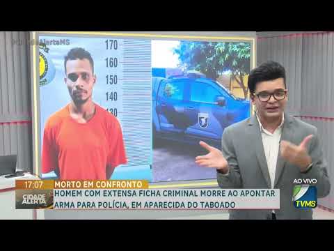 Homem com extensa ficha criminal morre a apontar arma para a polícia, em Aparecida do Taboado