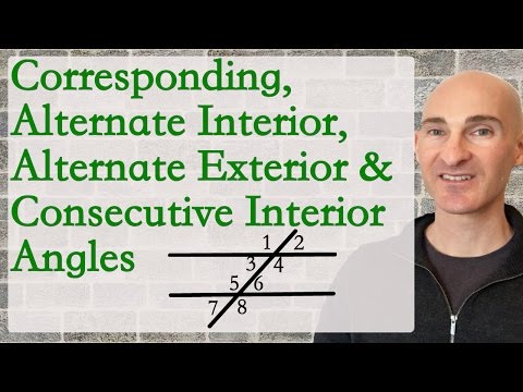 Corresponding, Alternate Interior, Alternate Exterior, Consecutive Interior Angles