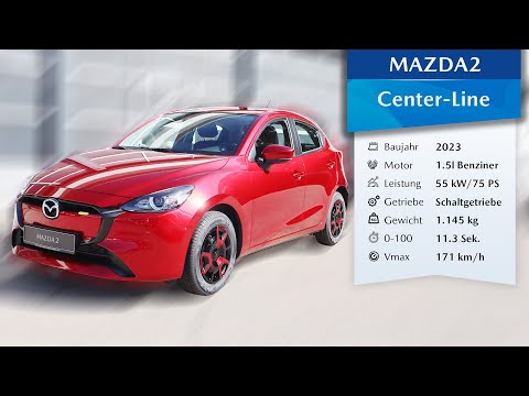 2023 Mazda2 1.5 Center-Line 75 PS | SOUL RED CRYSTAL (46V) | 360° Ansicht + Innenraum (4K)