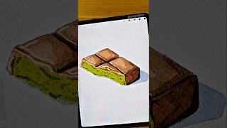 Dubai Pistachio Chocolate Bar 🍫😍 #procreate #shorts #art #watercolor