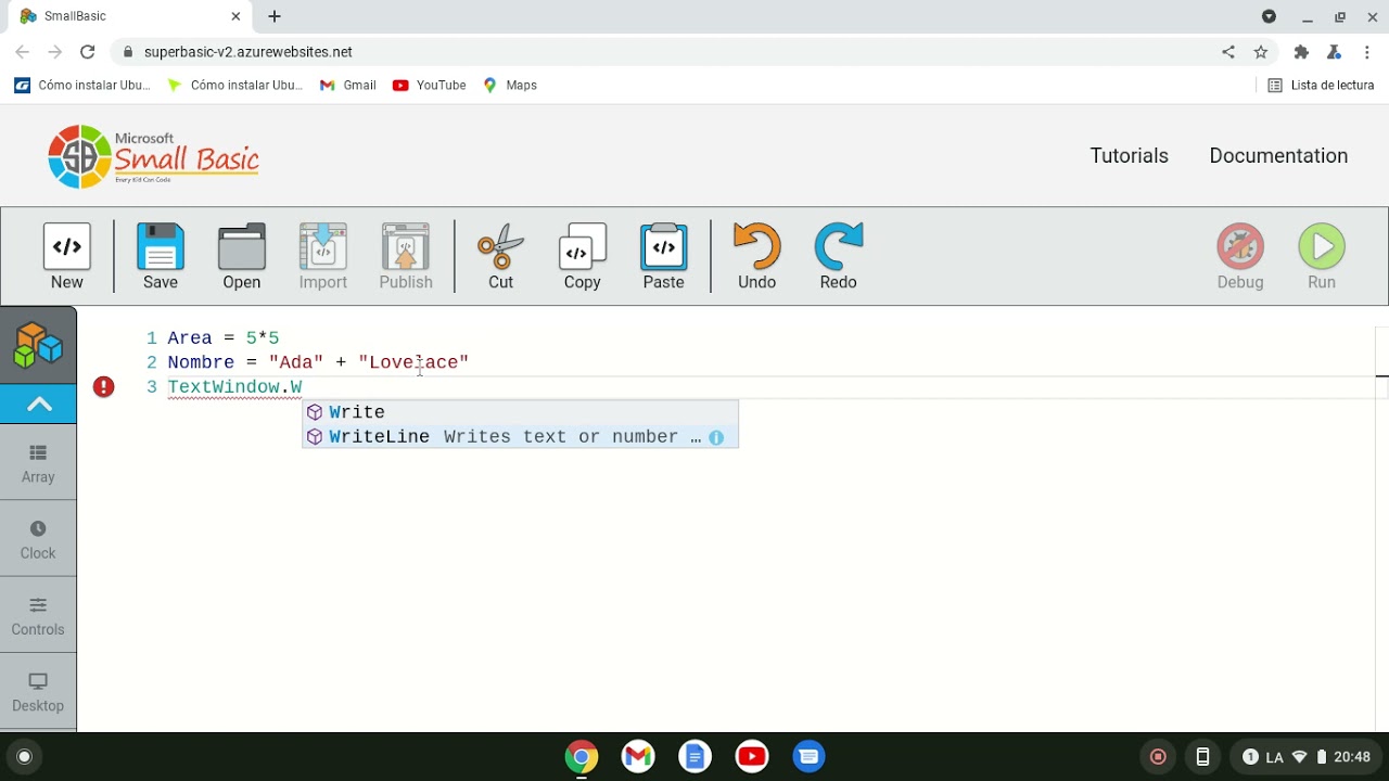 Tutorial de Small Basic - Variables