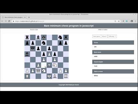 CHESS ENGINE in JAVASCRIPT similar to Micro-Max (uMax) by H.G. Muller & Toledo Nano Chess