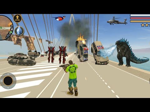 Vegas Crime Simulator (Vegas Hero Fight Robot Car on bridge) CAR Destroy from MGL Grenade Launcher