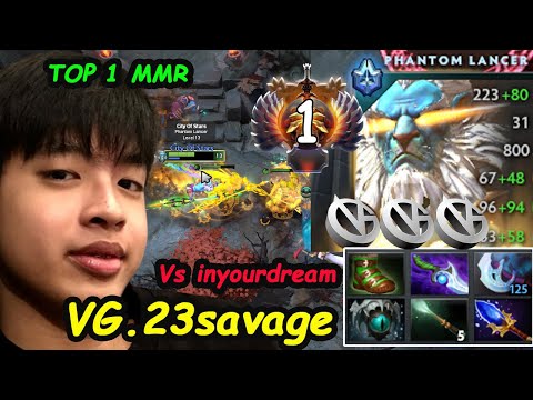 Aghanim Build VG 23savage [Phantom Lancer] Top1 MMR Beast Carry Vs InyourdreaM Dota 2 Pro Gameplay