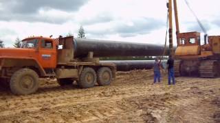 работа трубоукладчика (Сахалин 2010)