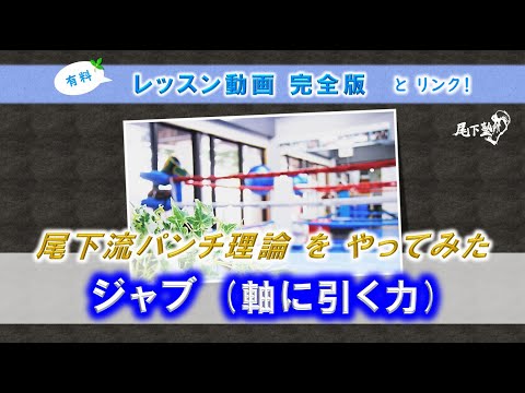 【尾下流パンチ理論】 #09A ジャブ 軸に引く力