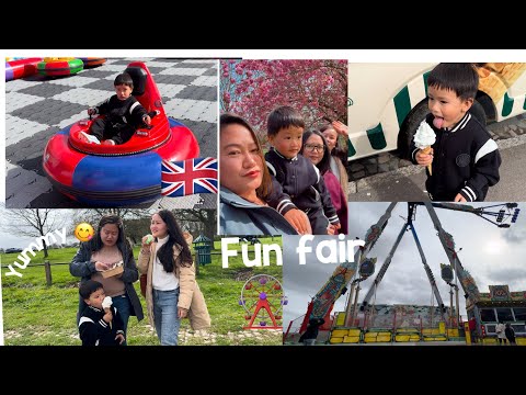 ENJOYING AT FUN FAIR 🎡 LONDON WITH AZIEL’S THULO N SANO MAIJU 🇬🇧 || YUMMY ICE CREAM N WAFFLE