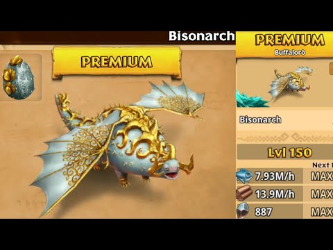 New Premium BISONARCH Max Level 150 Titan Mode - Buffalord - Dragons:Rise of Berk New Winter Update