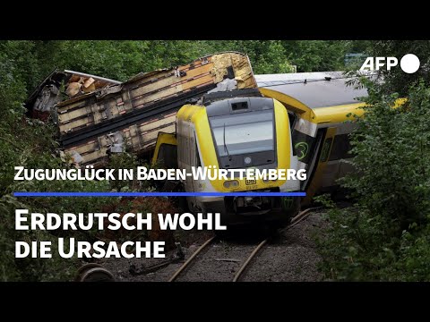 Zugunglück in Baden-Württemberg: Erdrutsch wohl Ursache | AFP