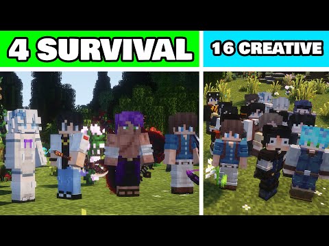 Perang Minecraft 4 Survival VS 16 Creative ... (Brutal Battle Siege Season 2)