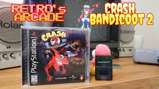 Crash Bandicoot 2 played on a PSONE and Sony PVM-1351Q. Also started using a Memory Card Pro 2!