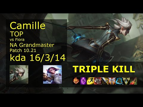 Camille Top vs Fiora - NA Grandmaster 16/3/14 Patch 10.21 Gameplay
