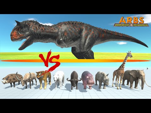CARNOTAURUS (JWE2 Fallen Kingdom)  vs 3x ANIMALS (ALL UNITS)  - Animal Revolt Battle Simulator New