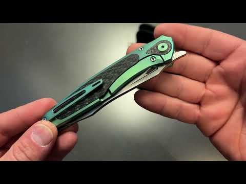 Sitivien ST997 - M390 Pearlescent Steel Blade,Titanium Carbon Fiber Handle