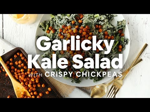 Garlicky Kale Salad with Crispy Chickpeas | Minimalist Baker