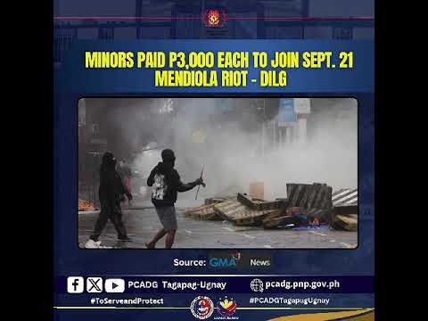Minors paid P3,000 each to join Sept. 21 Mendiola riot - DILG