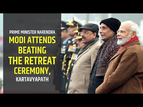 Prime Minister Narendra Modi attends Beating the Retreat Ceremony, Kartavyapath
