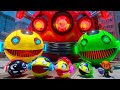 PACMAN ADVENTURES IN THE CITY 3 RED OMICRON ROBOT PACMAN CLAW MACHINE AND MOTORCYCLE PURSUI
