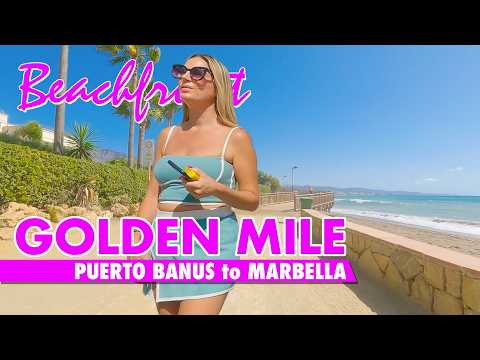 Marbella's Golden Mile beachfront | Summer 2024 | Puerto Banús to Marbella Spain virtual tour