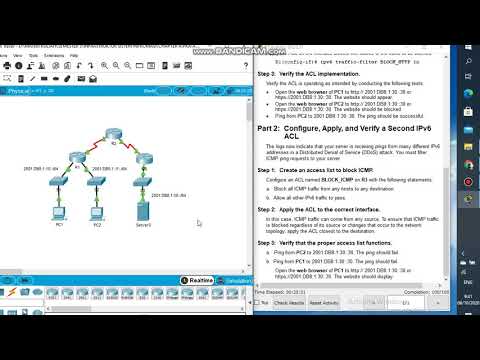 4.3.2.6 Packet Tracer - Configuring IPv6 ACLs