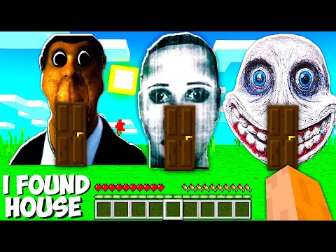 in Minecraft I found House the Man Window Selene Delgado and Obunga