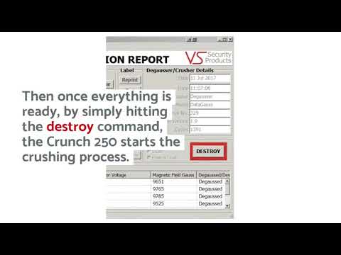 Video of the Verity Crunch 250 Hard Disk and Solid State Drive Data Destroyer Shredder