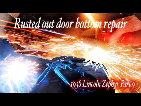 Rusted out door bottom repair - 1938 Lincoln Zephyr Restoration Part 9