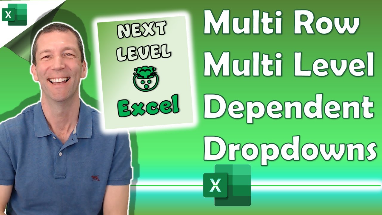 Excel Dependent Drop down list with multiple rows AND multiple levels