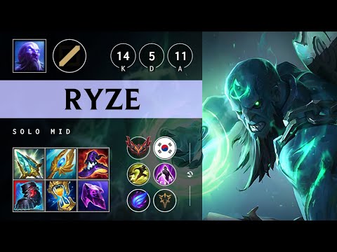 Ryze Mid vs Taliyah - KR Grandmaster Patch 25.17
