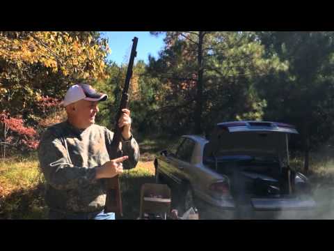 Slow motion  .50 Caliber Black Powder Rifle shooting