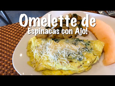 Omelette de Espinacas con Ajo - Como hacer Omelette de Espinacas - Receta de Omelette de Espinacas