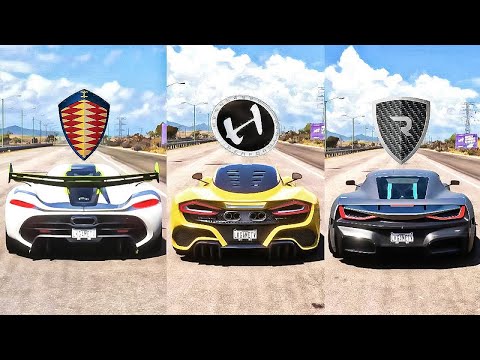 FH5 DRAG RACE! JESKO Vs VENOM F5 Vs RIMAC