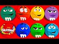 Satisfying Video Fresh Unpacking Rainbow Skittles And Sweet M M S Candy From 8 Funny Tins ASMR