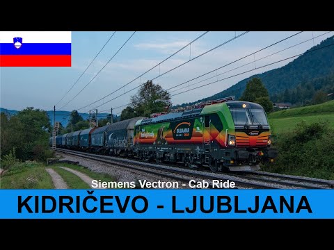 CAB RIDE VECTRON Kidričevo - Ljubljana (Slovenia) train driver's view + spotters view