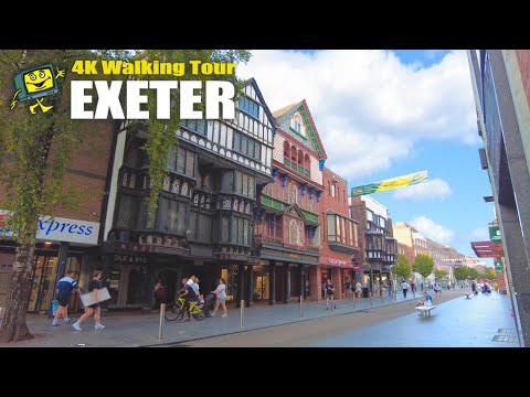 Exeter City 4K Walking Tour - Exeter Devon UK