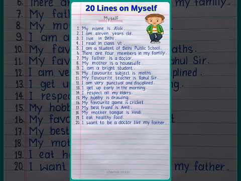 self introduction in english, 20 lines on myself, 20 lines essay on myself in english #shorts #essay