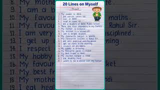 self introduction in english, 20 lines on myself, 20 lines essay on myself in english #shorts #essay