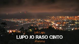 Download lagu LUPO JO RASO CINTO - RHENIMA | LIRIK LAGU MINANG 2020 mp3