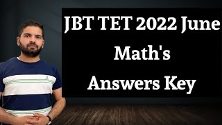 JBT TET June 2022 Answer key //maths part 02