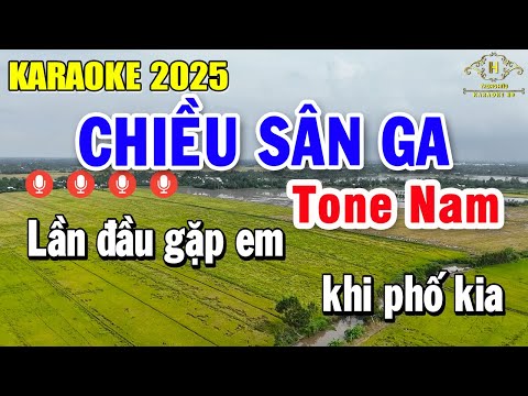 Chiều Sân Ga Karaoke Tone Nam ( A#m ) Nhạc Sống Dễ Hát | Trọng Hiếu