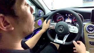 Lên vô lăng AMG và led nội thất 64 màu và loa xoay cho em Mercedes C250.