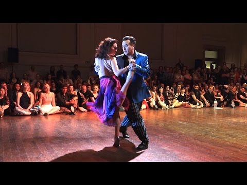  Mariano Frumboli  and  Juana Sepulveda  are  dancing  to  "  Rosas de abril  "  at  Brussels Tango Festival  in  2016