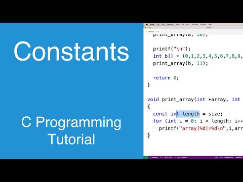 Constants C Programming Tutorial