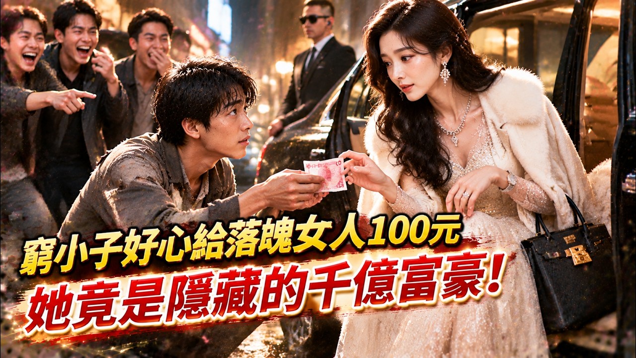 這部劇太爽了！窮小子好心給落魄女人100元，卻遭眾人嘲笑太傻！誰知女人竟是隱藏的千億富豪，轉身百?