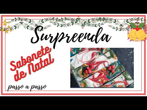 Como fazer sabonete de Natal Passo a Passo (mesclado e colorido) Lindo e Charmoso!